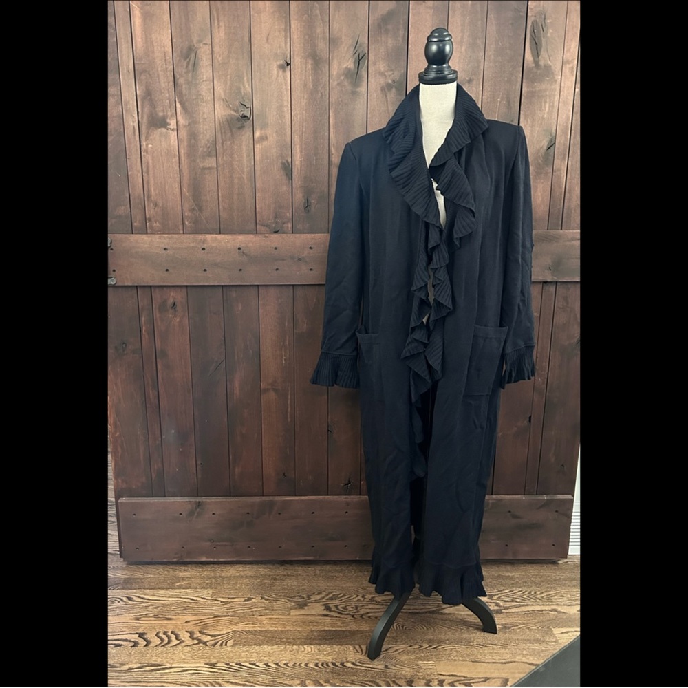 ST. JOHN COLLECTION Ruffle Cardigan